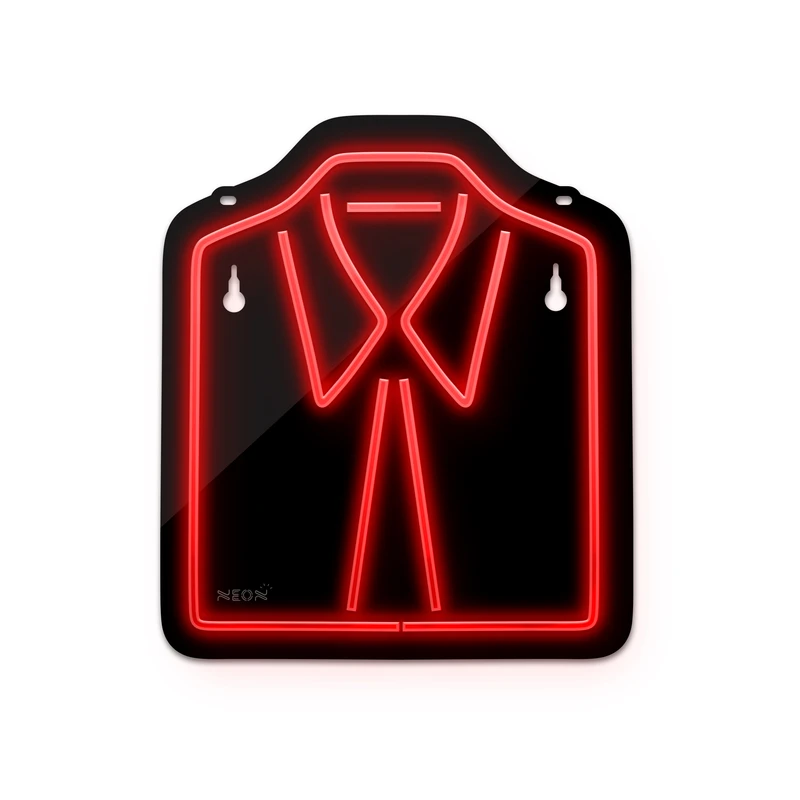 چراغ دیواری نئون دیزاین طرح Men-Clothes-BL_RD
