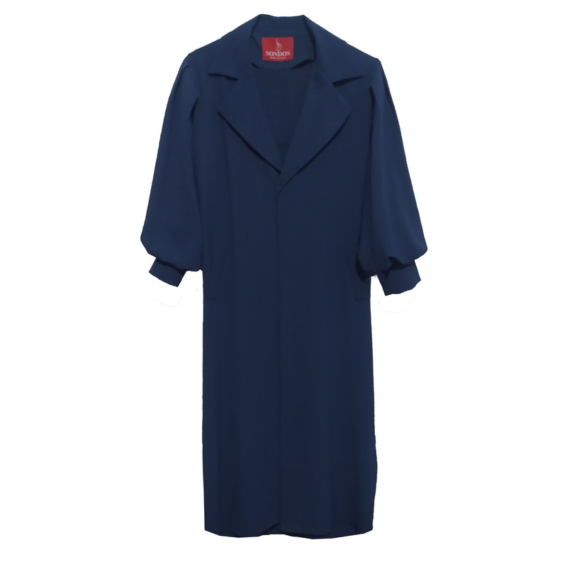 مانتو زنانه مدل بلند رنگ سرمه ای