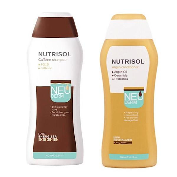 شامپو ضد ریزش مو نئودرم مدل NUTRISOL حجم 300 میلی لیتر به همراه نرم کننده شامپو ضد ریزش مو نئودرم مدل NUTRISOL حجم 300 میلی لیتر به همراه نرم کننده