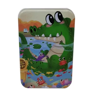  پازل 50 تکه مدل چوبی جعبه فلزی برکه تمساح