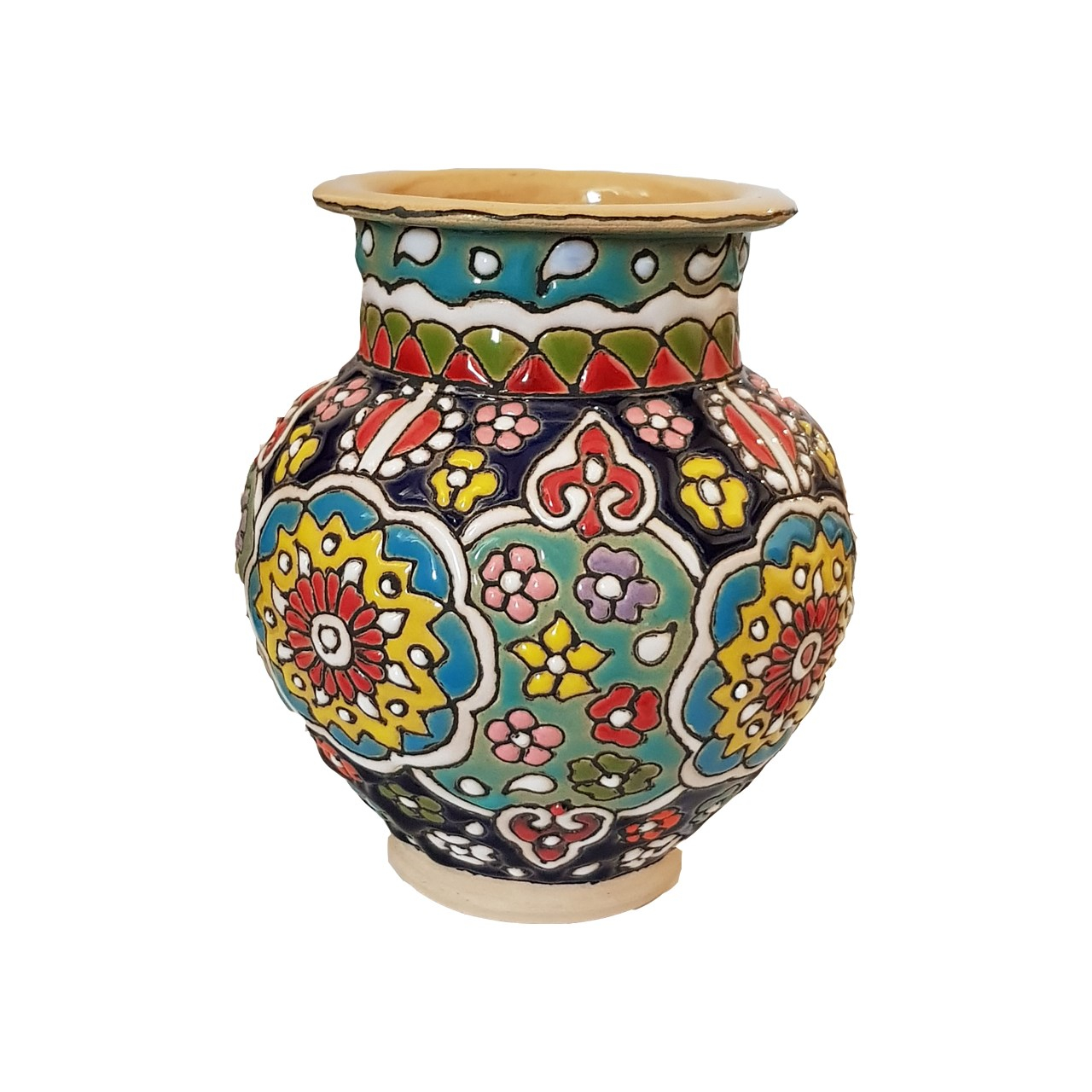 قلمدان سفالی لازاپونی طرح مینا کاری کد L107z