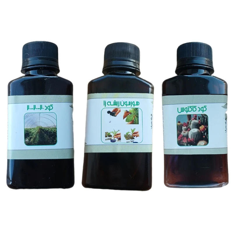 کود مایع کامل سه بیست و کاکتوس و هورمون ریشه زا مدل life drop حجم 110 میلی لیتر بسته 3 عددی