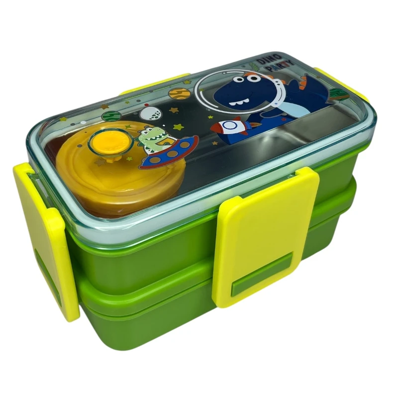 ظرف غذای کودک مدل 2طبقه طرح دایناسور