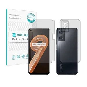 Rockspace HyGEL model transparent screen protector suitable for Realme 9i mobile phone along with the back of the phone and lens