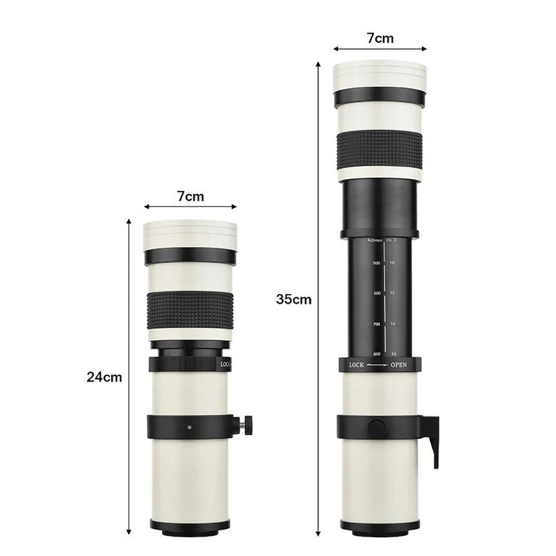 لنز دوربین آندوئر مدل 420-800MM mf f/8.3-16 Super Telephoto Zoom مناسب برای دوربین های کانن
