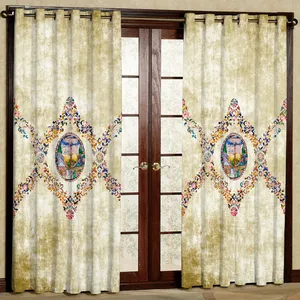 پرده مدل کاشی سنتی هازان پانچی کد 3001 سایز 140x200 سانتی متر