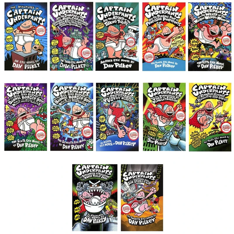 کتاب Captain Underpants اثر Dav Pilkey انتشارات سپاهان 12 جلدی