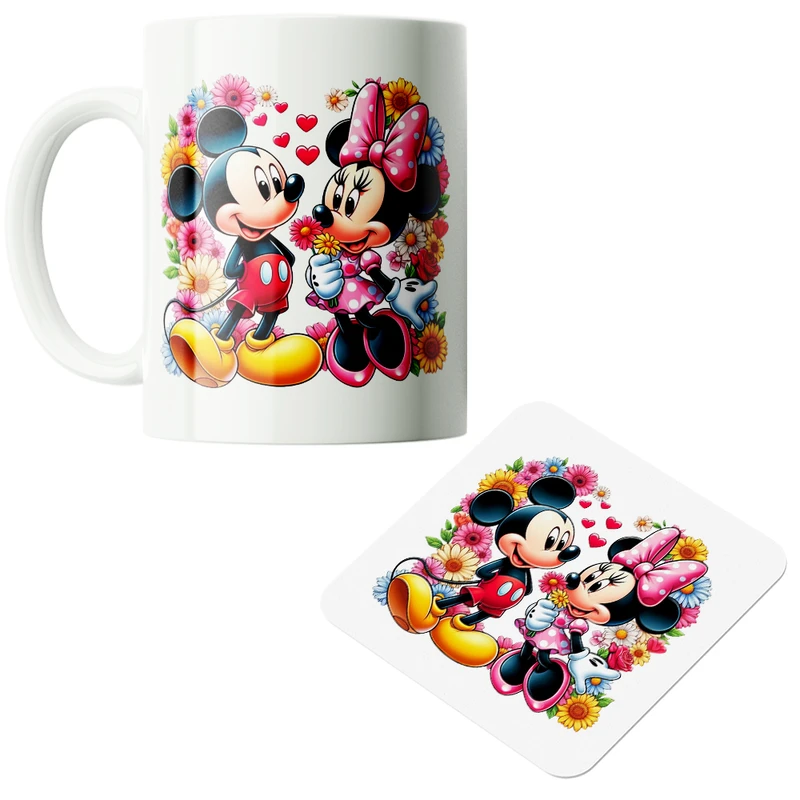 ماگ پاد آفرین مدل کارتونی میکی موس کیوت فانتزی بامزه کد PZ333 به همراه زیرلیوانی