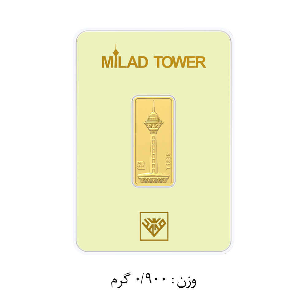شمش طلا 24 عیار طلای محمد مدل برج میلاد SNF1