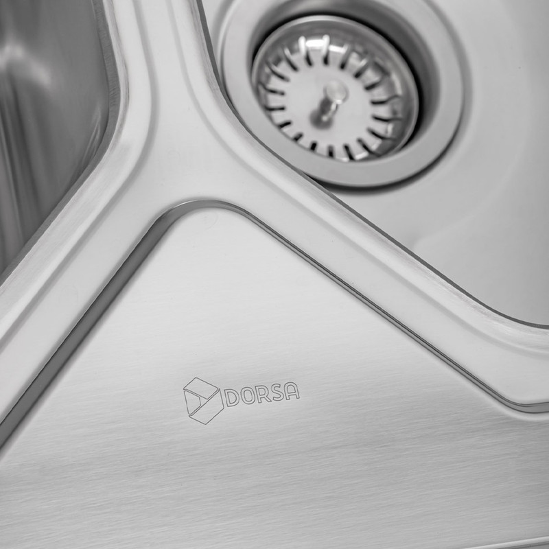 سینک ظرفشویی استیل روکار دو لگنه درسا لوازم خانگی آشپزخانه مدل 3216-100