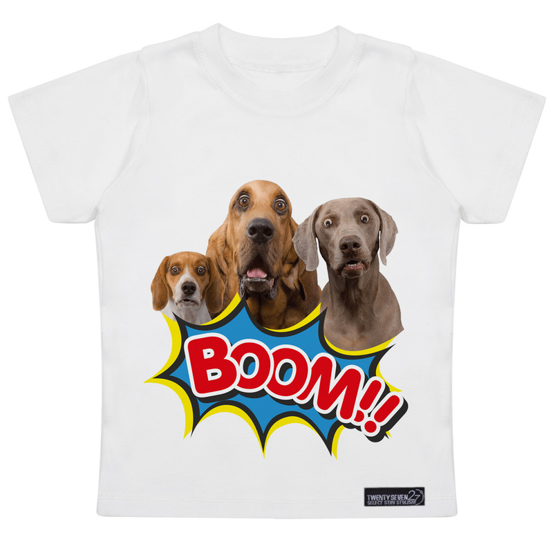 تی شرت آستین کوتاه دخترانه 27 مدل Boom Dogs کد MH929
