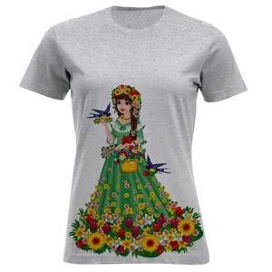 تی شرت آستین کوتاه زنانه مدل دخترگلی A37