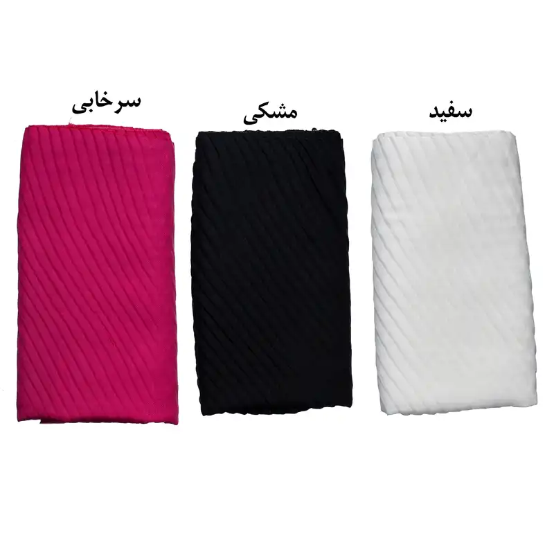 شال زنانه مدل پلیسه طیفی کج راه