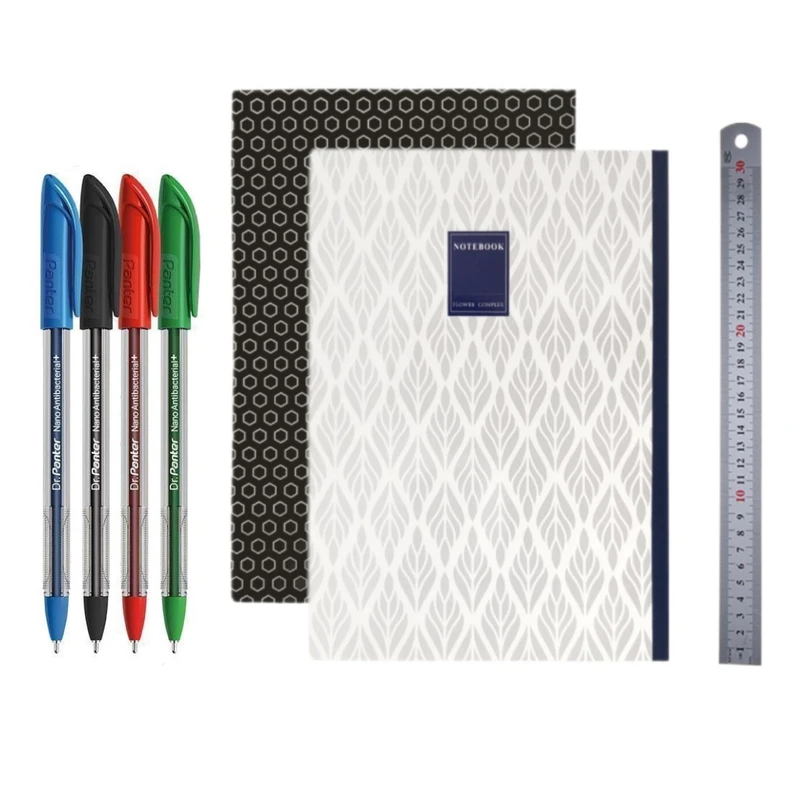 دفتر مشق ۶۰ برگ پاپکو مدل 91467 به همراه خودکار بسته ۷ عددی