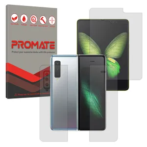 Promate Resistant model Matte screen protector suitable for Samsung Galaxy Fold mobile phone along with back protector