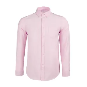 پیراهن آستین بلند مردانه جوتی جینز مدل ساده کد 303029 رنگ صورتی روشن