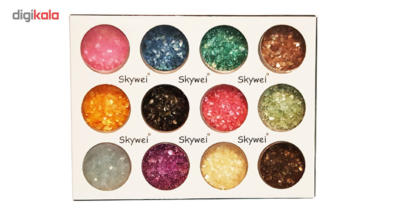 پودر لاک ناخن مدل Skywie مجموعه 12 عددی