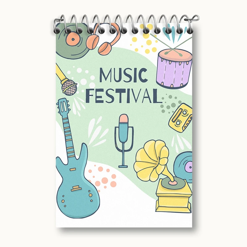 دفتر یادداشت 50 برگ خندالو مدل موسیقی کد F2290