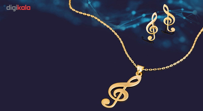 نیم ست طلای 18 عیار زنانه سیم و گوهر مدل GLE166