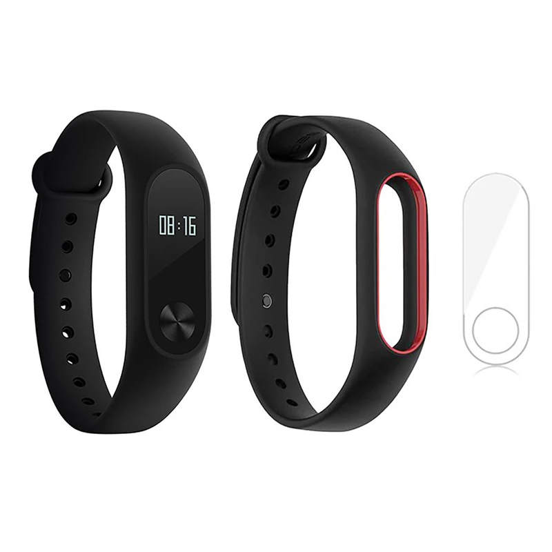 مچ بند هوشمند شیائومی مدل Mi Band 2 به همراه بند سیلیکونی و  گلس کد 3