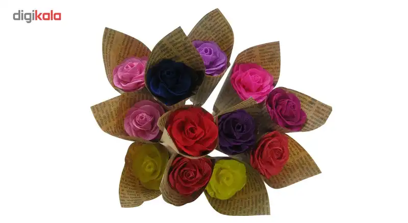 گل مصنوعی کوه شاپ مدل گل کاغذی هدی کد D139 - B029 مجموعه 12 عددی