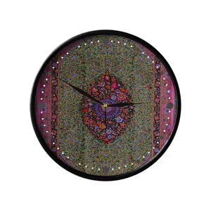 ساعت دیواری مدوپد طرح قالیچه قم ترنجی گل ریز مدل C-Ghom124