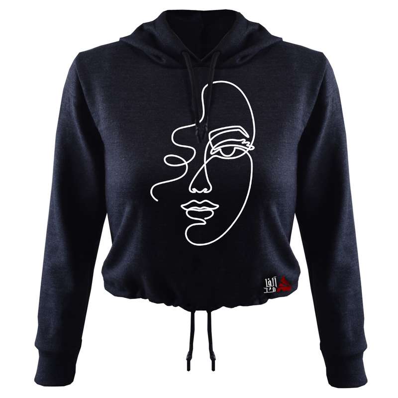 هودی زنانه مدل چهره کد T11 رنگ سرمه ای