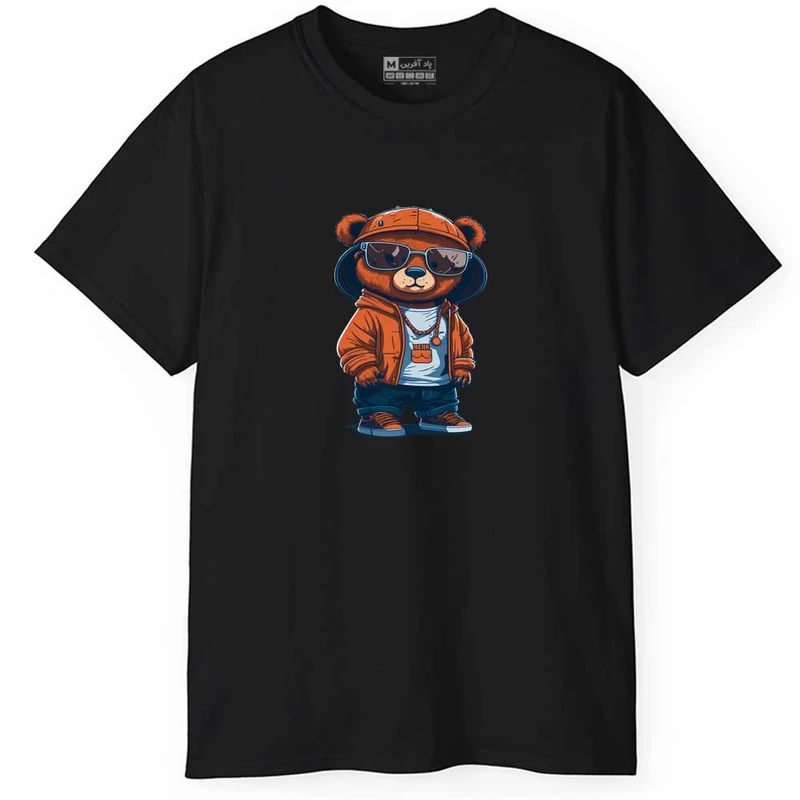 تی شرت آستین کوتاه مردانه پاد آفرین مدل خرس کد 0665