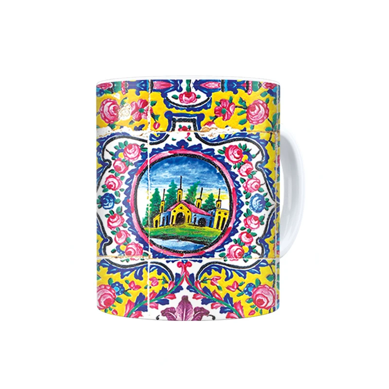 ماگ ترمه طراحان ایده مدل کاشی زرد کد cfp1425