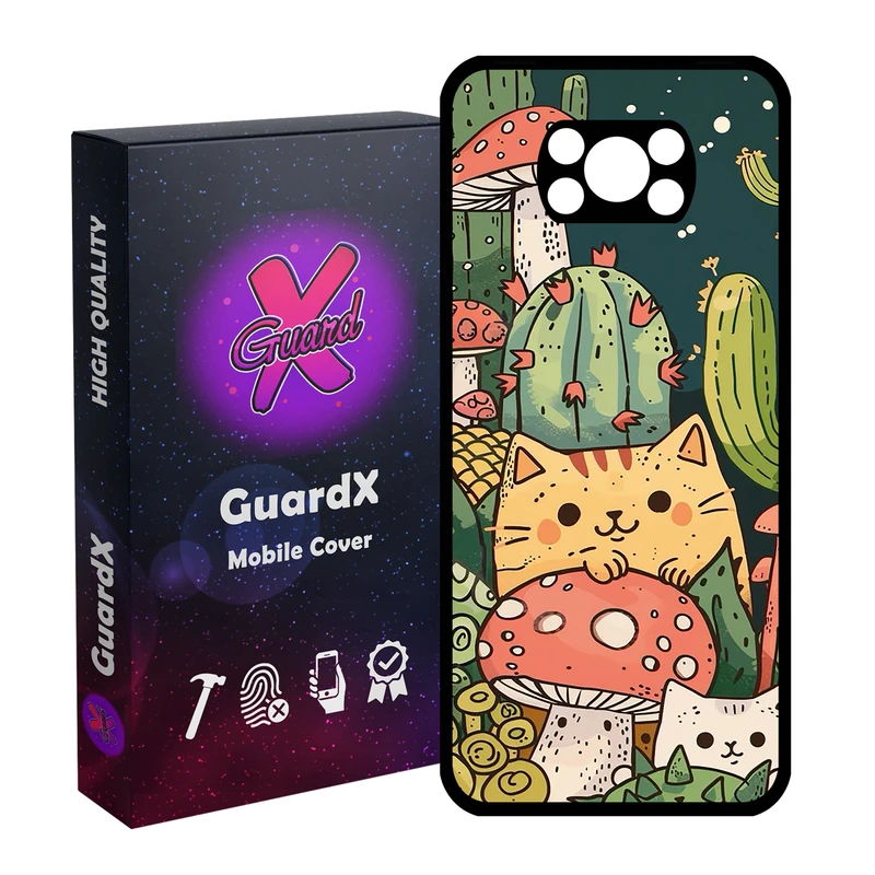 کاور گارد ایکس طرح گربه مدل Glass10782 مناسب برای گوشی موبایل شیائومی Poco X3 NFC/Poco X3/Poco X3 Pro