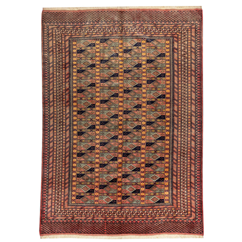 فرش دستبافت سه و نیم متری مدل ترکمن کد 40.1869