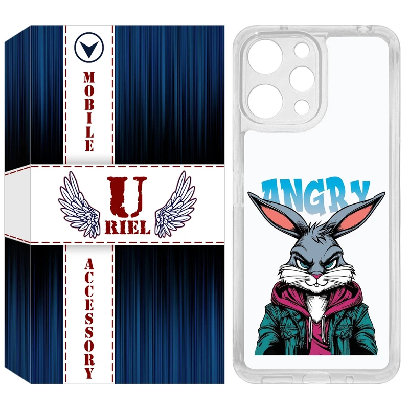 کاور یوریل مدل Clear کد 51 طرح خرگوش مناسب برای گوشی موبایل شیائومی Redmi 12 4G / 12 5G