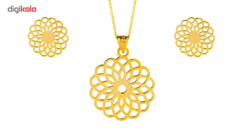 نیم ست طلای 18 عیار زنانه سیم و گوهر مدل GLE167