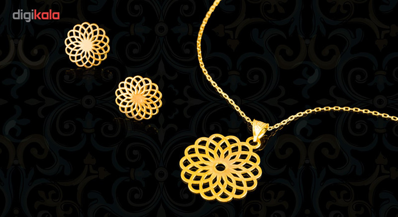 نیم ست طلای 18 عیار زنانه سیم و گوهر مدل GLE167