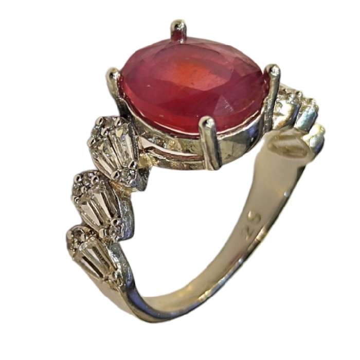 انگشتر نقره زنانه مدل سنگ یاقوت آفریقایی کد 5005