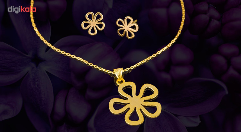 نیم ست طلای 18 عیار زنانه سیم و گوهر مدل GLE173