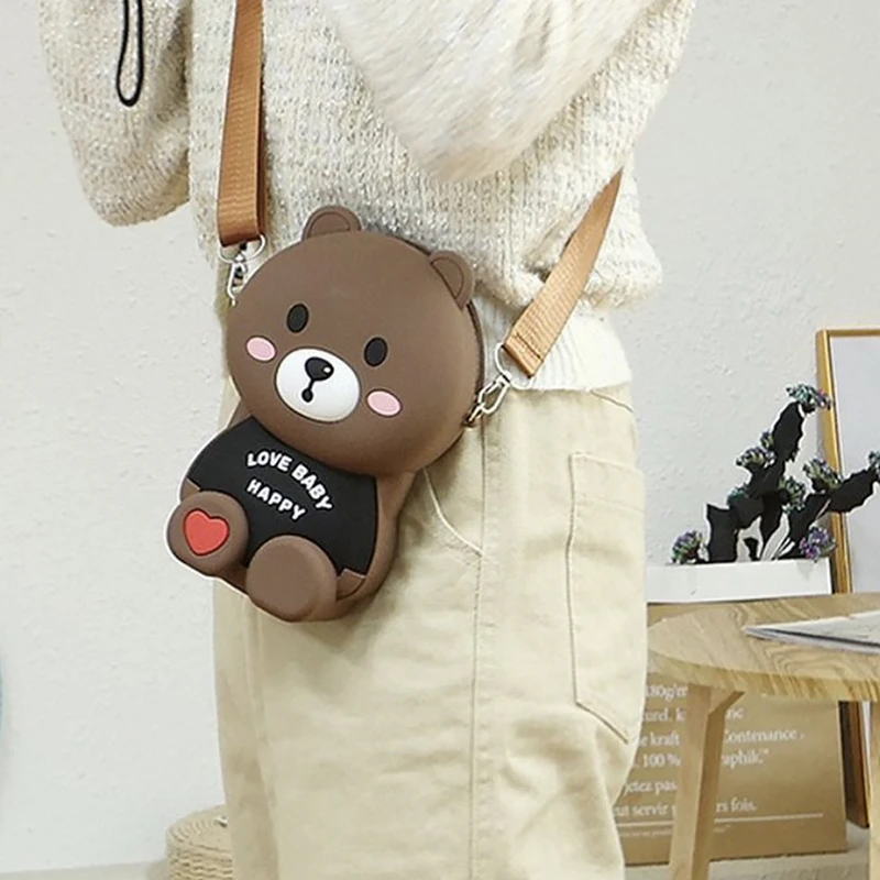 عکس شماره 4 : کیف دوشی بچگانه مدل تدی فانتزی سیلیکونی کدbig tedy