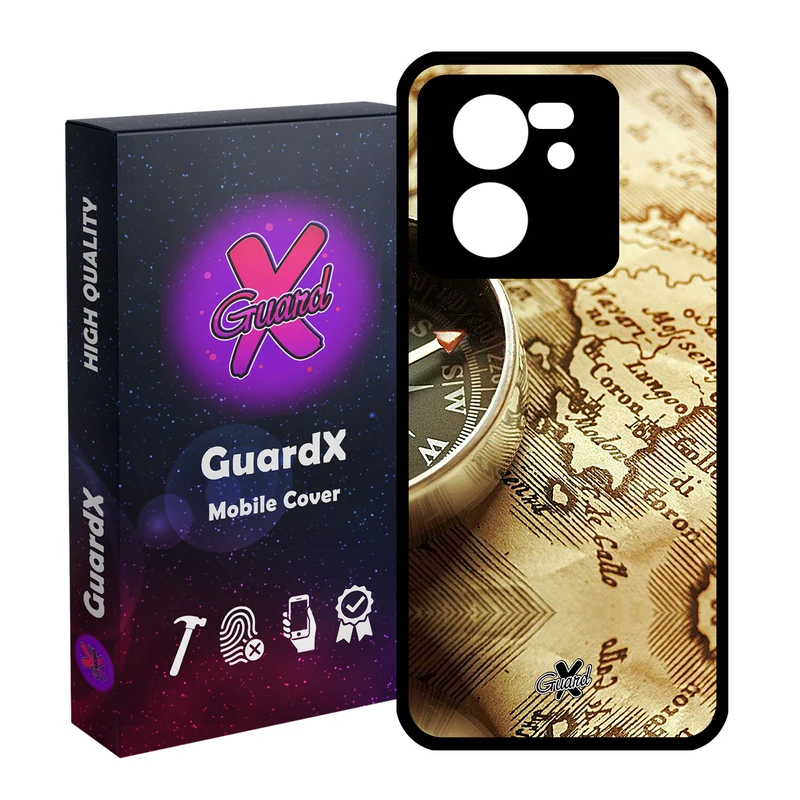 کاور گارد ایکس طرح نقشه مدل Glass10287 مناسب برای گوشی موبایل شیائومی 13T/13T Pro/Redmi K60 Ultra