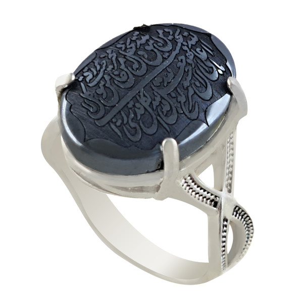 انگشتر نقره زنانه ملک زیور طرح و من یتق الله حدید مدل پیچش کد 92