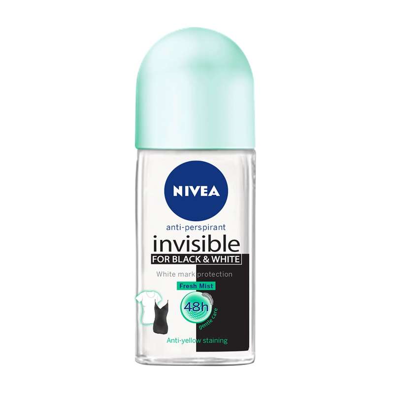 رول ضد تعریق زنانه نیوآ مدل Invisble Black and White Fresh Mist حجم 50 میلی لیتر