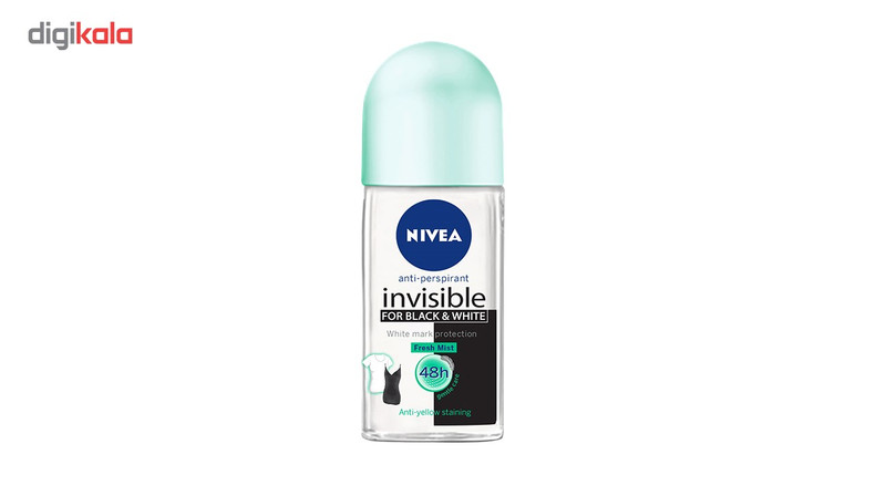 رول ضد تعریق زنانه نیوآ مدل Invisble Black and White Fresh Mist حجم 50 میلی لیتر