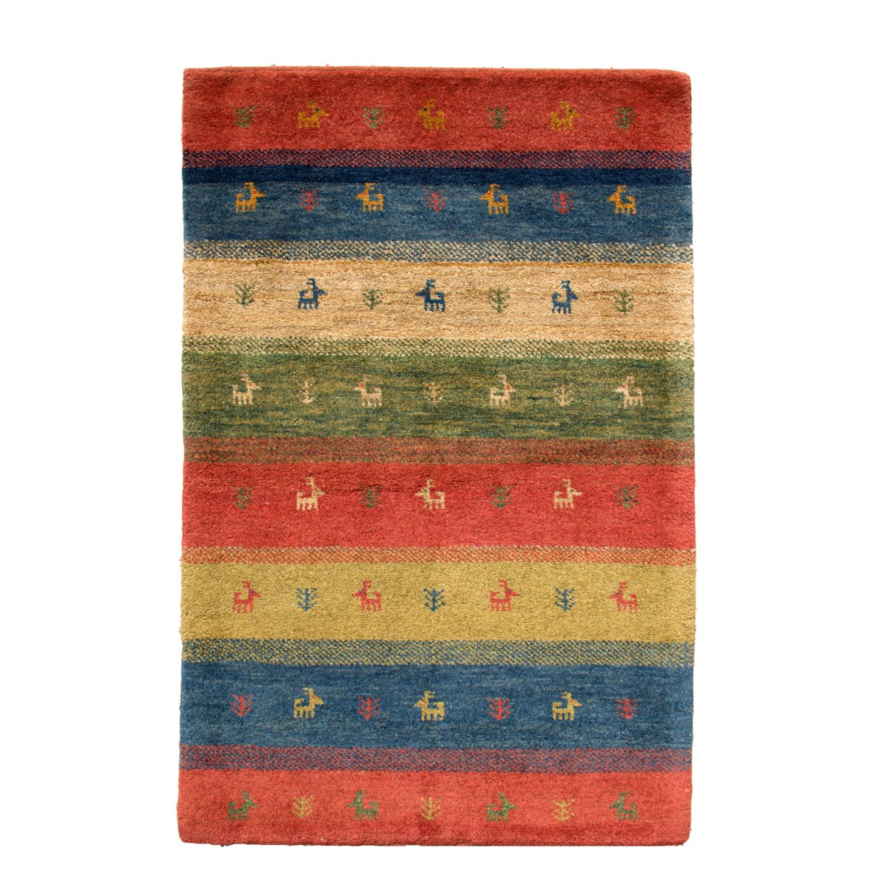 گبه دستباف یک متری گالری سلام کد 102 طرح بز قشقایی