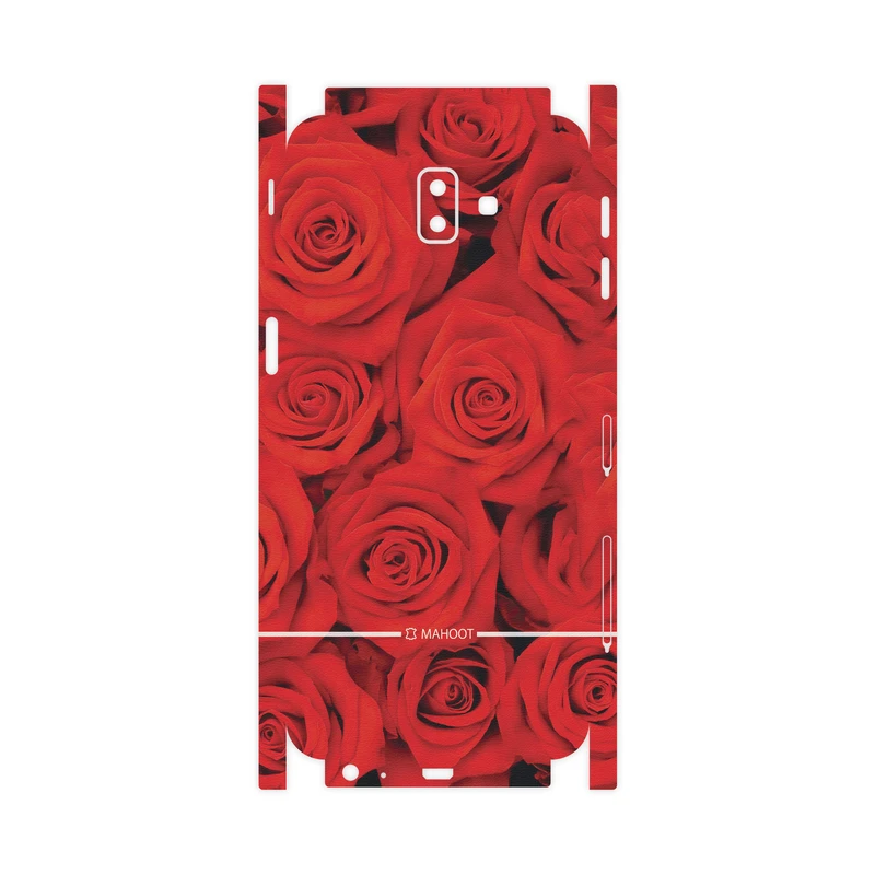 برچسب پوششی ماهوت مدل Red-Flower-FullSkin مناسب برای گوشی موبایل سامسونگ Galaxy J6 Plus