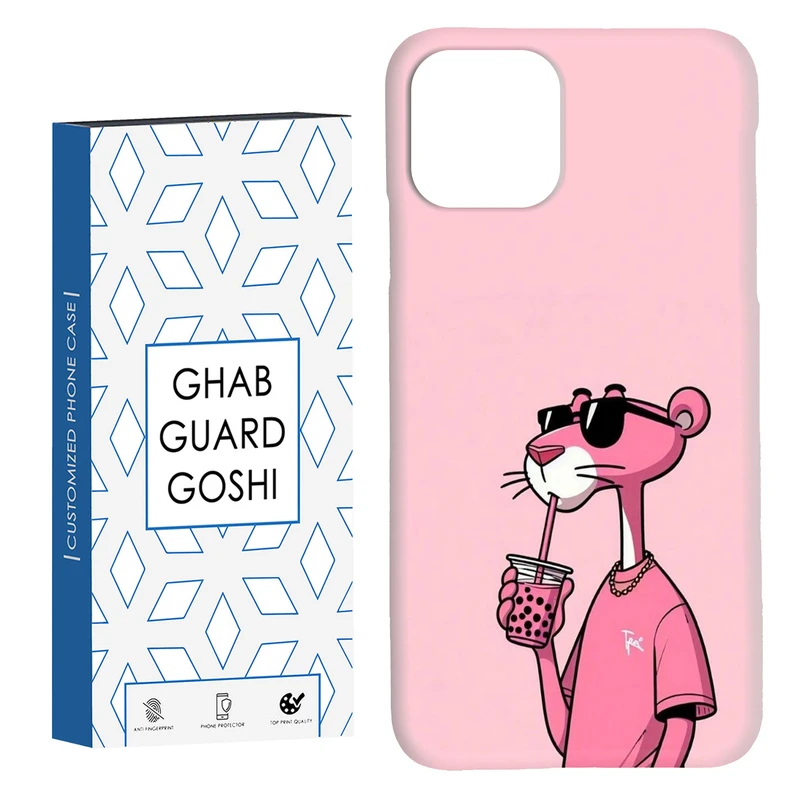 کاور قاب گارد گوشی طرح پلنگ صورتی کد Dimo-213 مناسب برای گوشی موبایل اپل  IPHONE 11