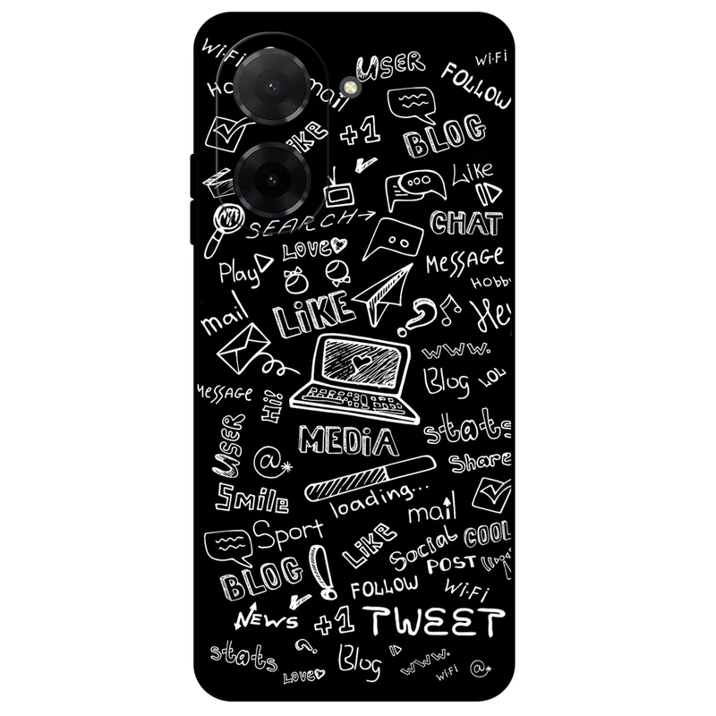 کاور مگافون طرح رسانه های اجتماعی مدل 1898 مناسب برای گوشی موبایل شیائومی Redmi A5 4G