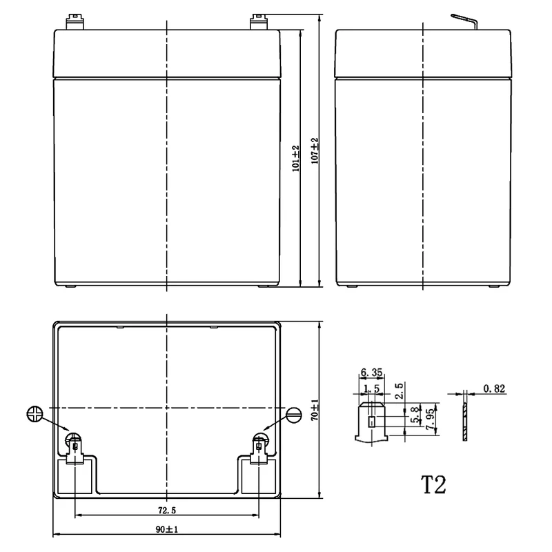 عکس شماره 6 : باتری یو پی اس ۱۲ ولت 5 آمپر ساعت ریوتا مدل np5-12-eco