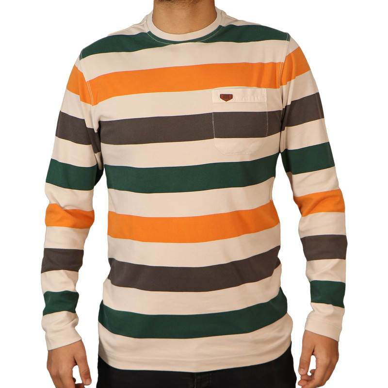 تی شرت آستین بلند مردانه مدل یقه گرد سنگشور کد 36866 رنگ نارنجی