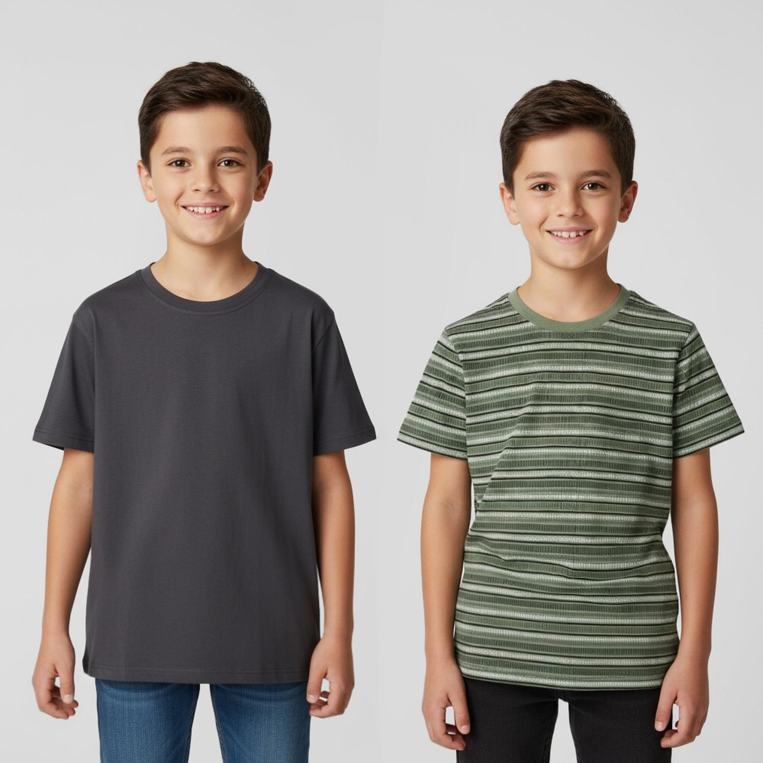 تی شرت آستین کوتاه پسرانه پیپرتس مدل ger640 مجموعه 2 عددی -  - 1