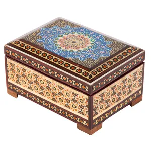 جعبه جواهرات خاتم کاری گالری گوهران مدل طاق کبود 1355
