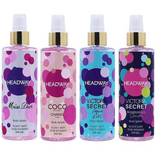  بادی اسپلش زنانه هدوی استوری مدل میس دیور و کوکو شنل و ویکتوریا سکرت آکواکیس و Seduction حجم 260 میلی لیتر مجموعه چهار عددی